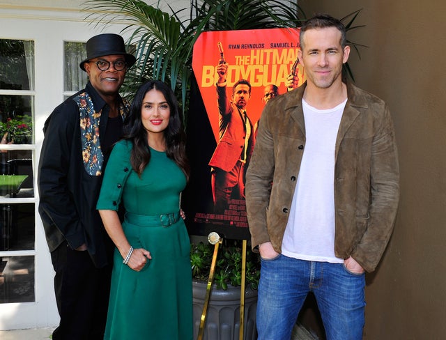 Samuel L. Jackson, Salma Hayek and Ryan Reynolds