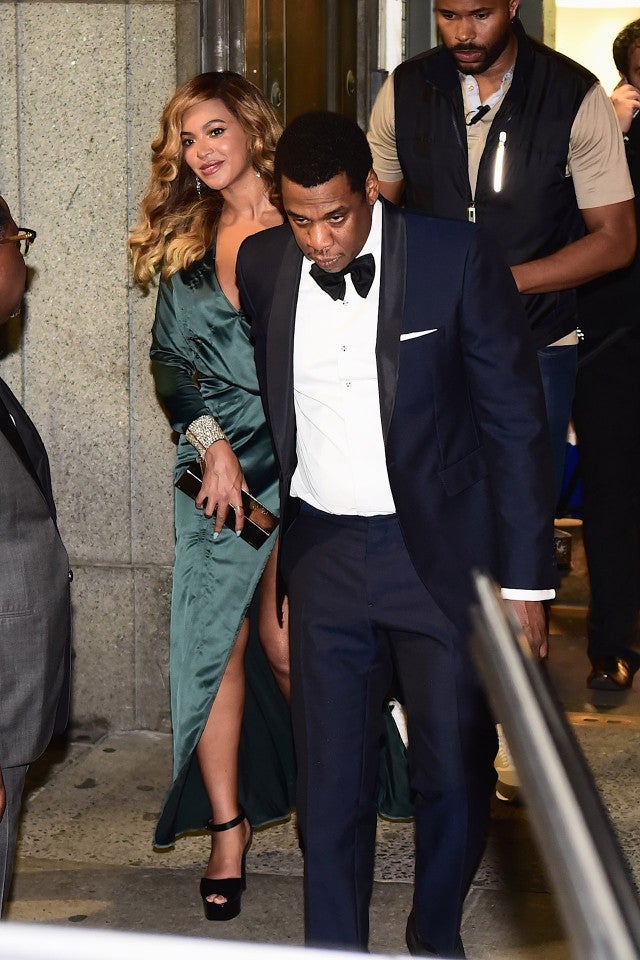 Beyonce and Jay-Z leaving Rihanna's Diamond Ball