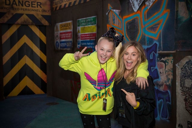 JoJo Siwa and Shawn Johnson at Hollywood Horror Nights