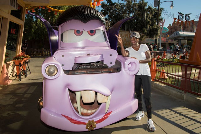 Viola Davis at Cars Land celebrating Halloween at Disneyland