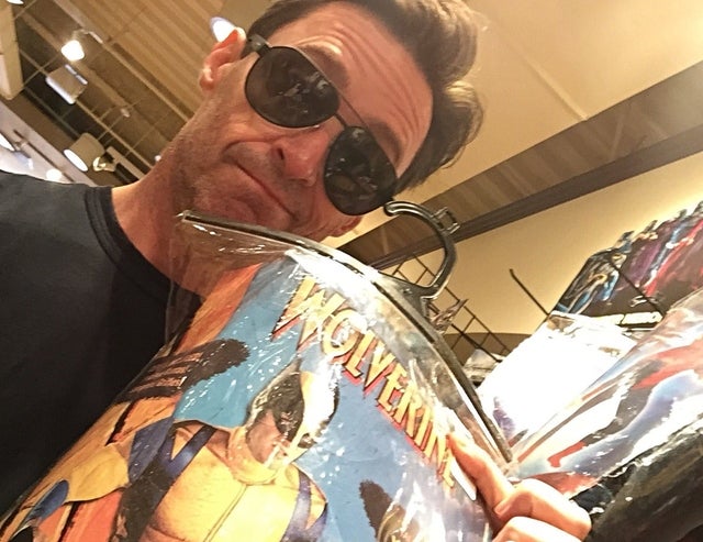 Hugh Jackman with Wolverine costume