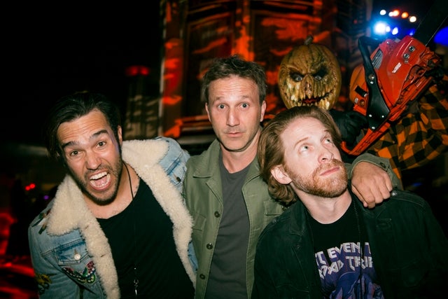 Pete Wentz, Brekcin Meyer & Seth Green at Hollywood Horror Nights