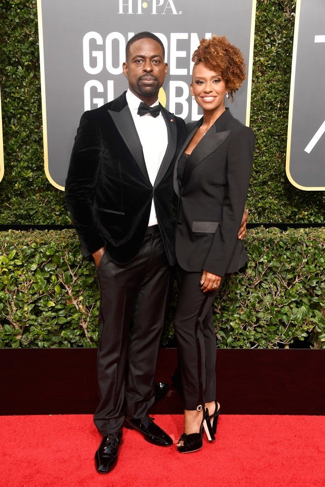 Sterling K Brown and wife at 2018 Golden Globes