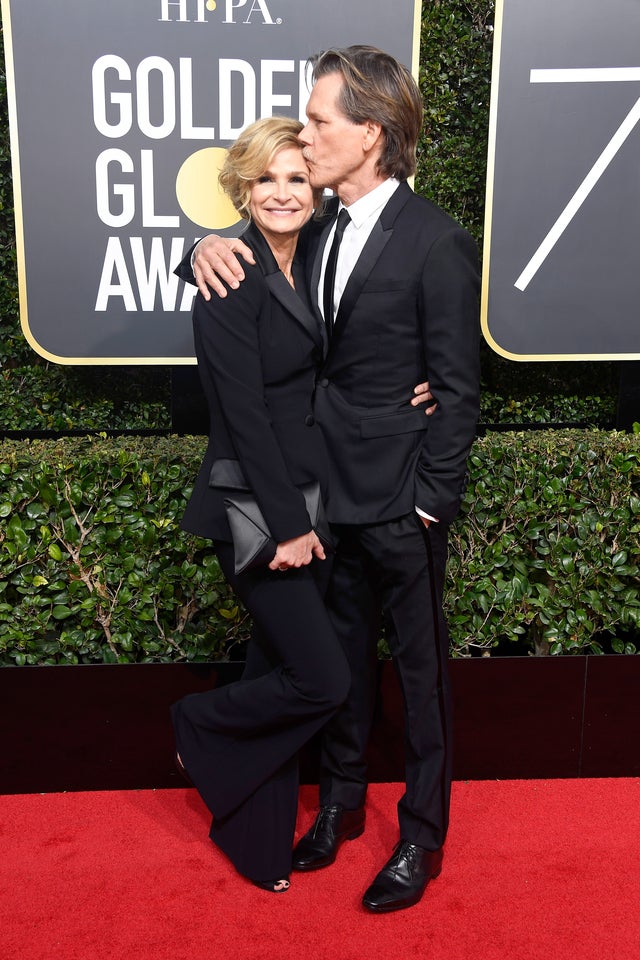 Kyra Sedgwick and Kevin Bacon at 2018 Golden Globes