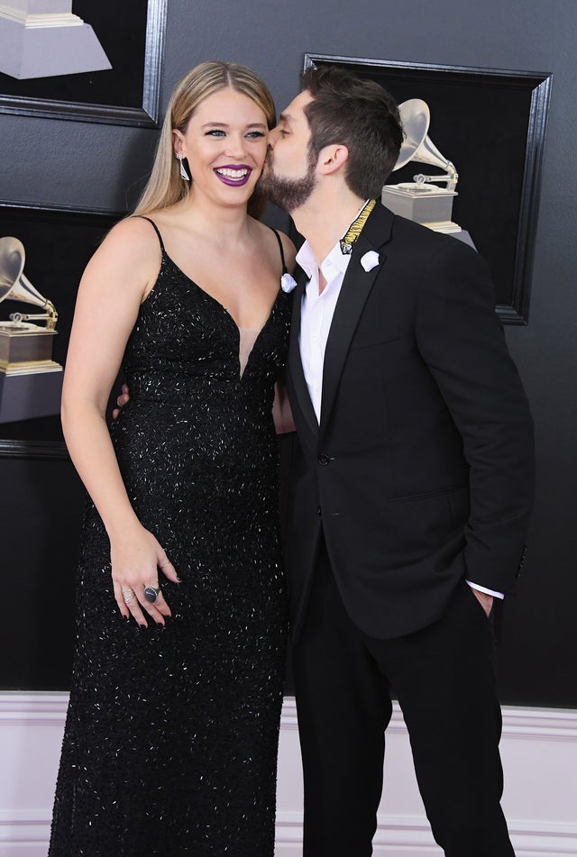 Lauren Akins and Thomas Rhett at 2018 GRAMMYs