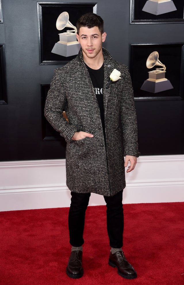 Nick Jonas at 2018 GRAMMYs