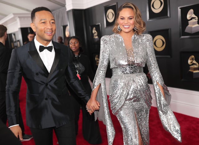 John Legend and Chrissy Teigen at 2018 GRAMMYs