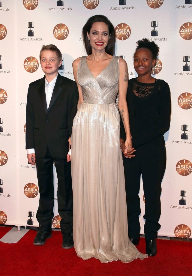 Angelina Jolie with daughters Shiloh Jolie-Pitt and Zahara Jolie-Pitt