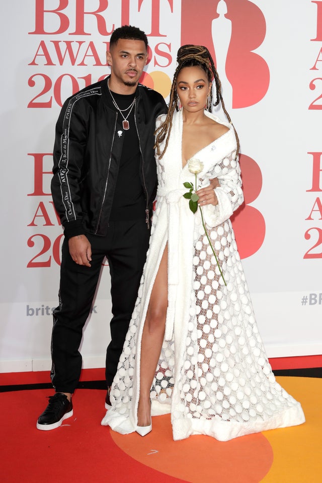 Leigh-Ann Pinnock and boyfriend at 2018 BRIT Awards