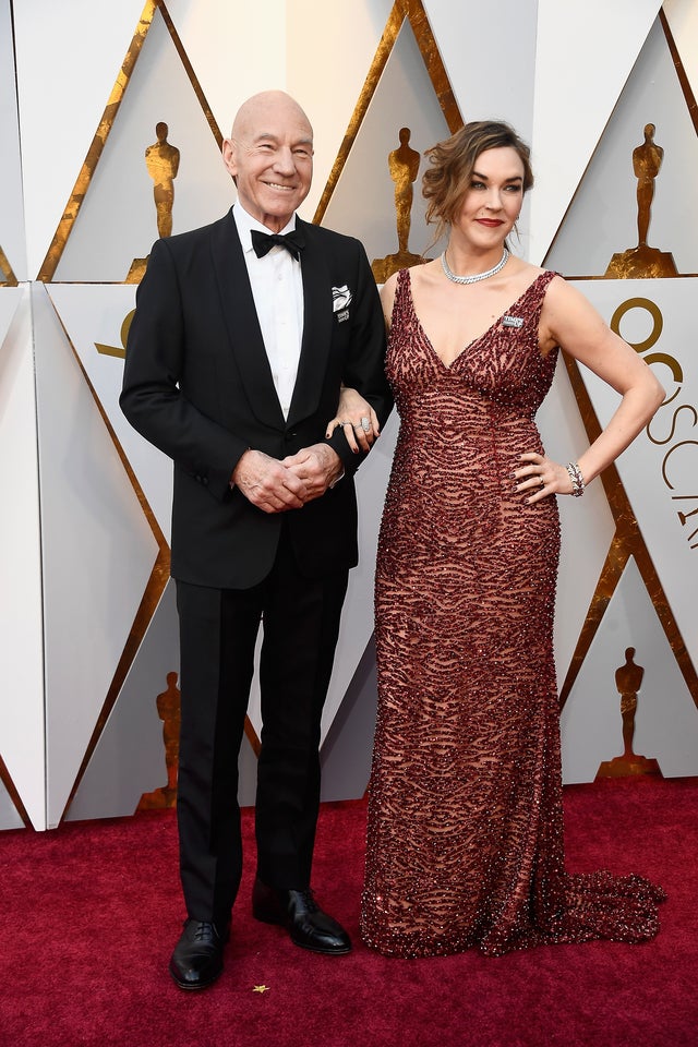 Patrick Stewart and Sunny Ozell at 2018 Oscars