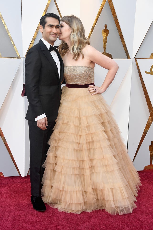 Kumail Nanjiani and Emily V. Gordon at 2018 Oscars