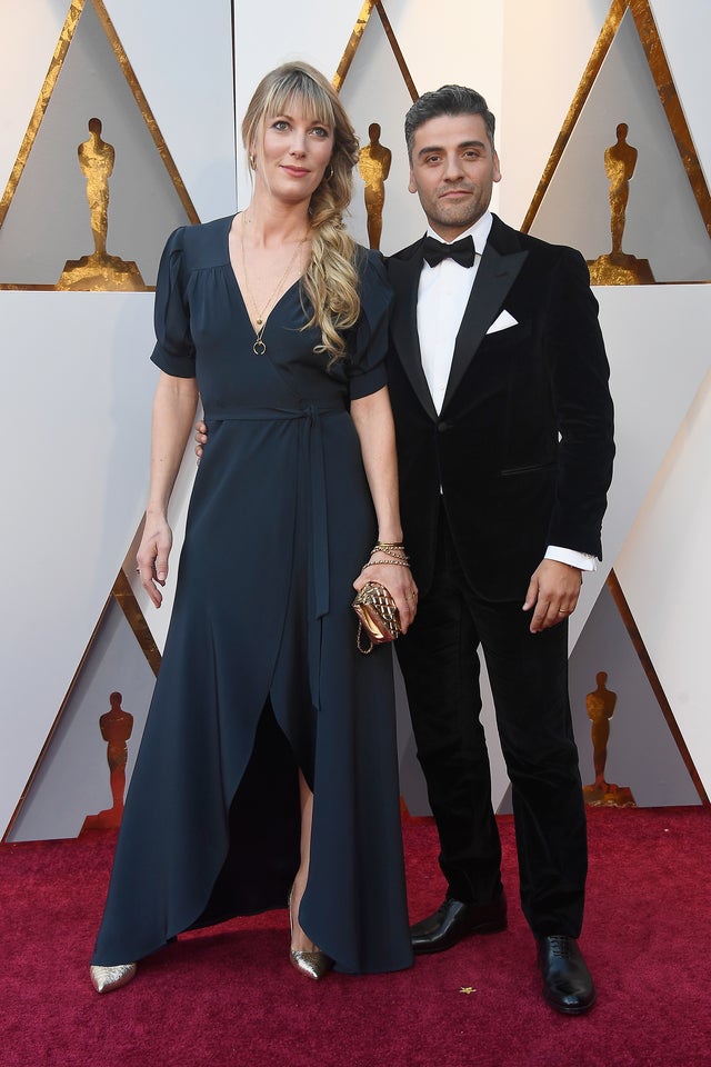 Oscar Isaac and wife at 2018 Oscars