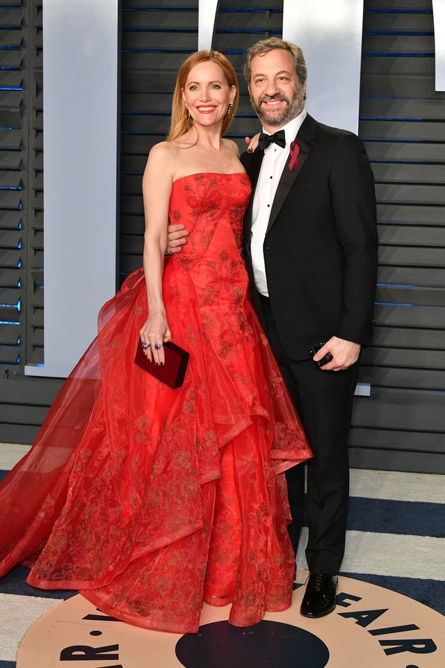 Leslie Mann and Judd Apatow at vf party