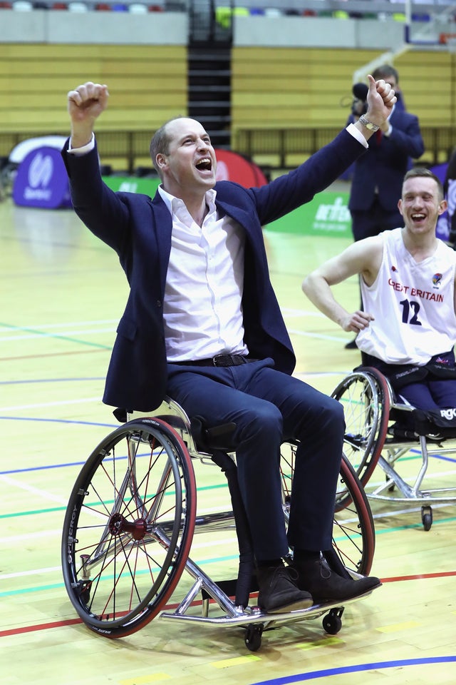 Prince William plays wheelchair basketball in London
