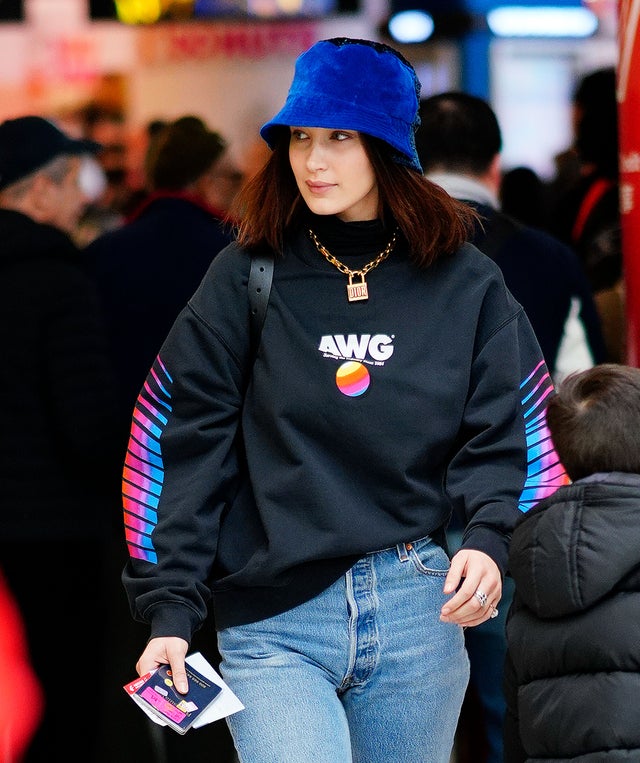 Bella Hadid in bucket hat