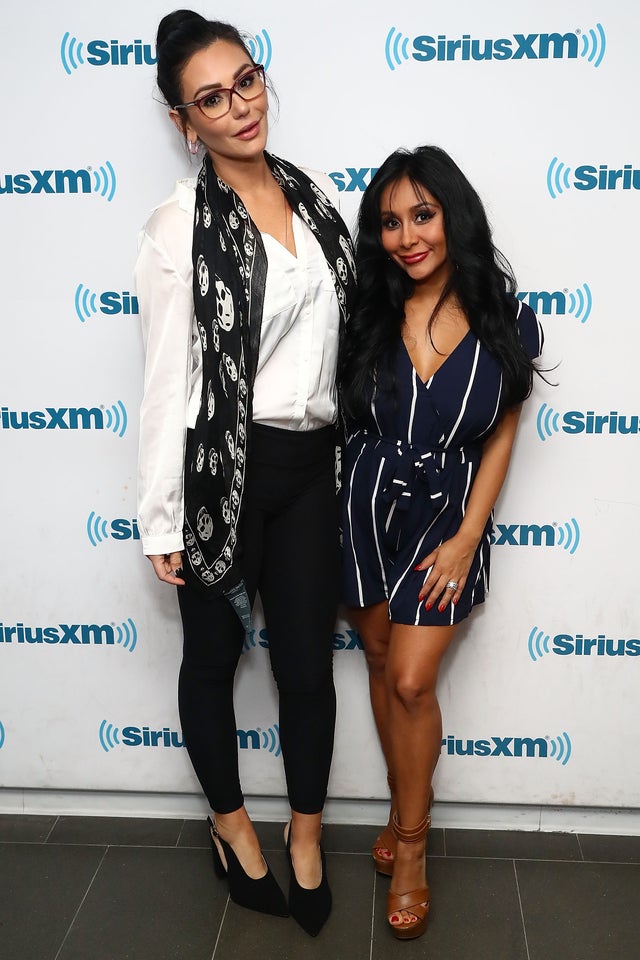 Jenni 'JWoww' Farley and Nicole 'Snooki' Polizzi at SiriusXM studios