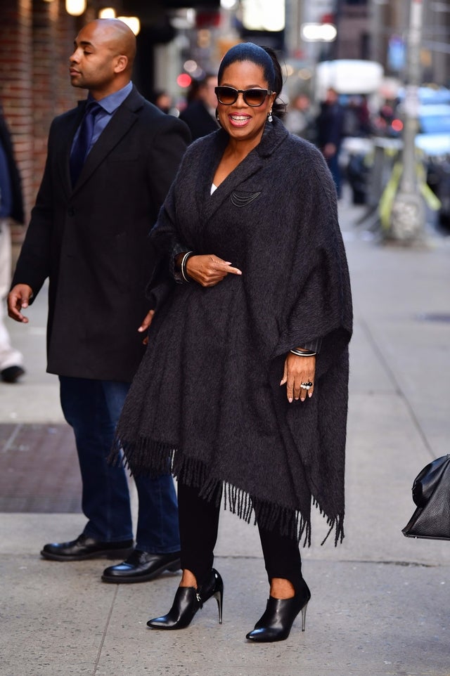 Oprah Winfrey outside the Ed Sullivan Theater in New York City on March 6