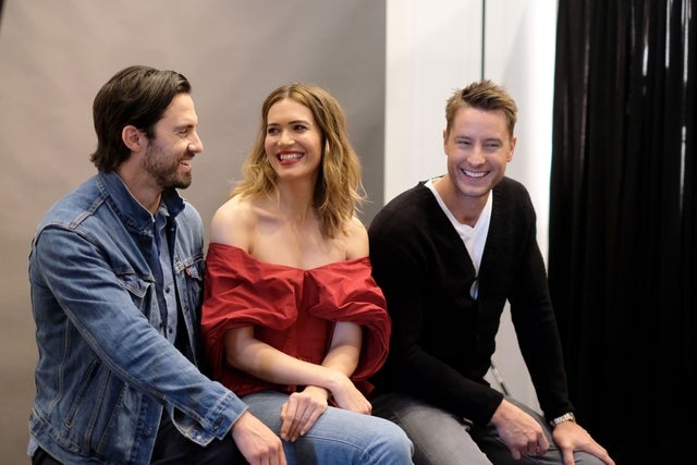 Milo Ventimiglia, Mandy Moore and Justin Hartley