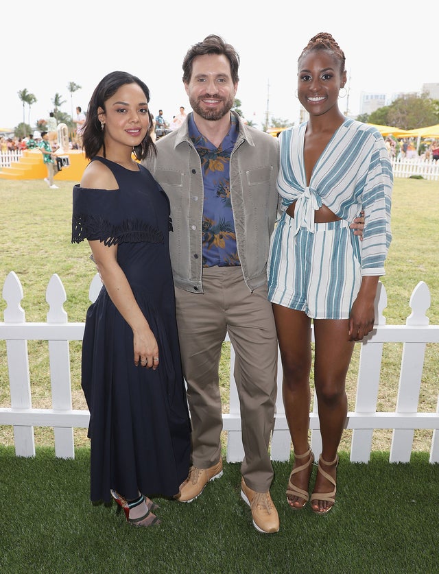 Tessa Thompson, Edgar Ramirez and Issa Rae at the 4th annual Veuve Clicquot Carnaval in Miami, Florida