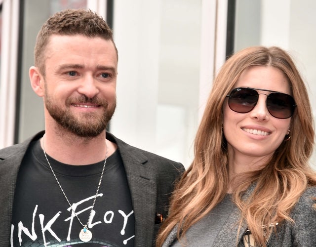 Justin Timberlake and Jessica Biel at *NSYNC's Walk of Fame Ceremony on Apr. 30