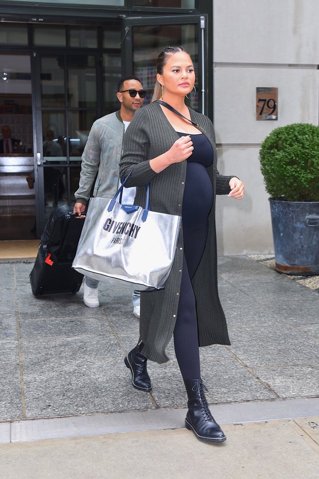 Chrissy Teigen and John Legend in NYC on 4/25