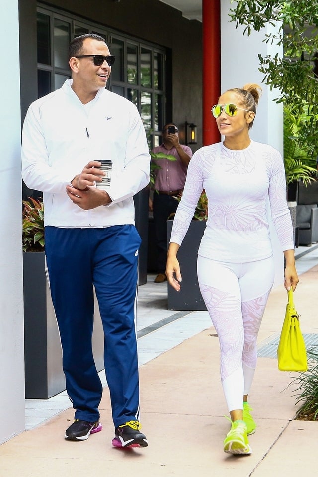 Alex Rodriguez and Jennifer Lopez at gym in Miami