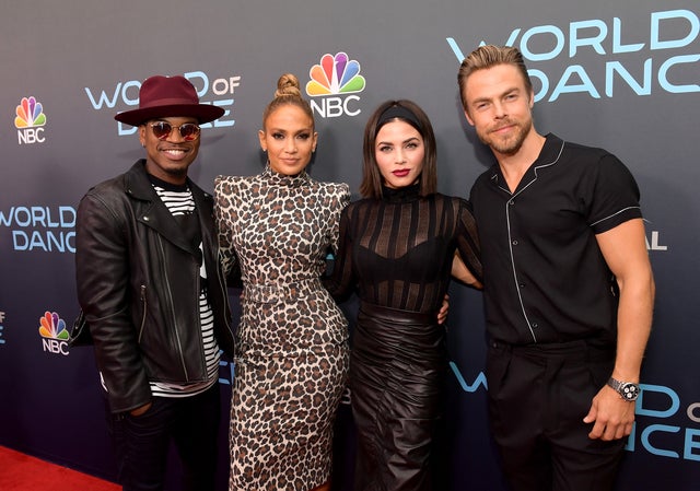 Ne-Yo, Jenna Dewan, Jennifer Lopez and Derek Hough