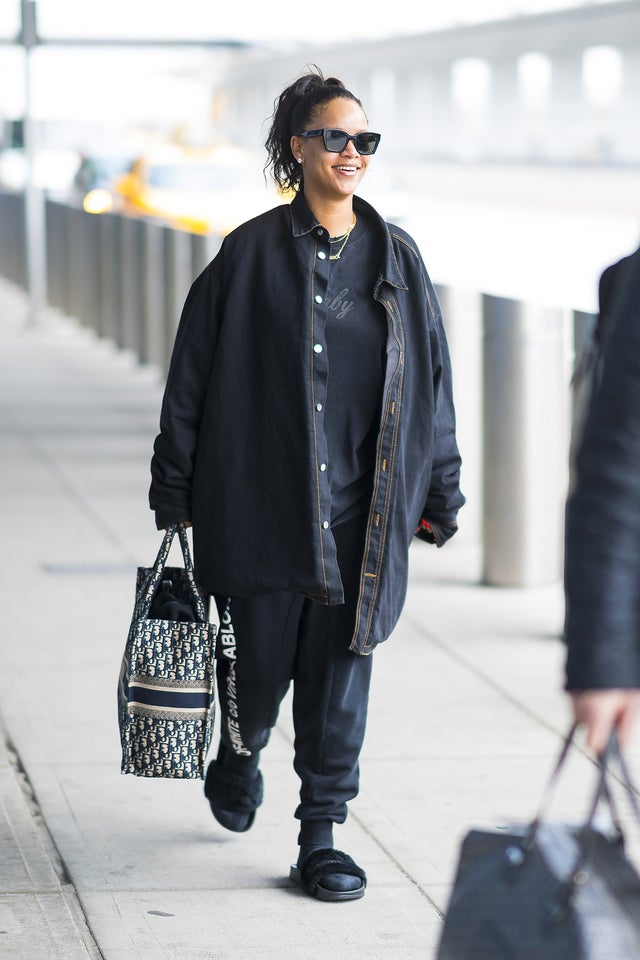 Rihanna at JFK airport