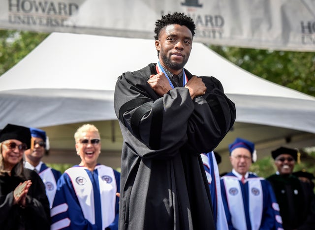 Chadwick Boseman at Howard University Commencement ceremony