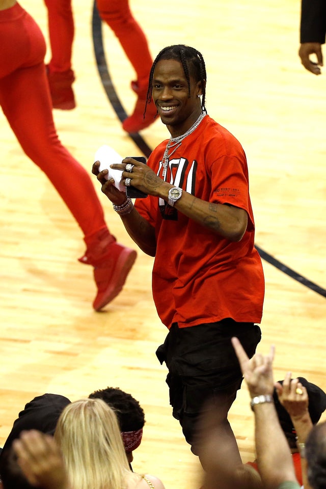 Travis Scott at Houston Rockets game