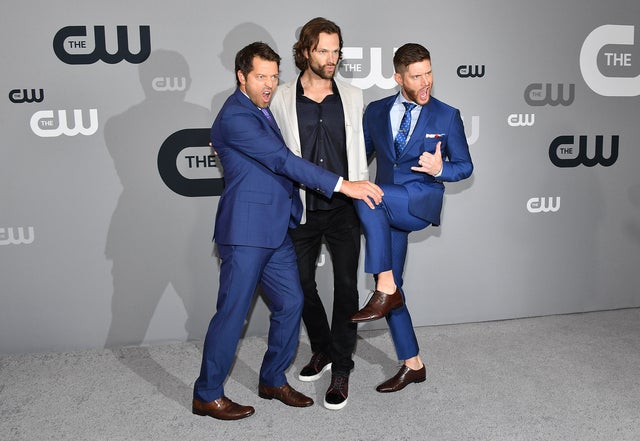 Misha Collins, Jared Padalecki and Jensen Ackles at 2018 cw upfront