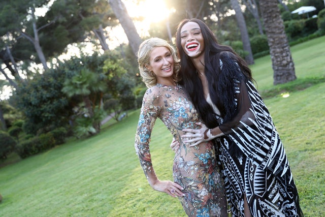 Paris Hilton and Winnie Harlow at cannes amfar gala 2018