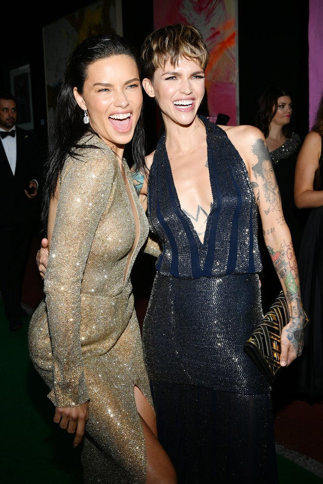 Adriana Lima and Ruby Rose at amfar