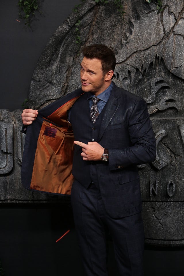 Chris Pratt at jurassic park premiere in spain