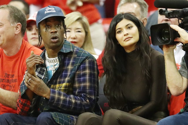 Travis Scott and Kylie Jenner at Rockets game