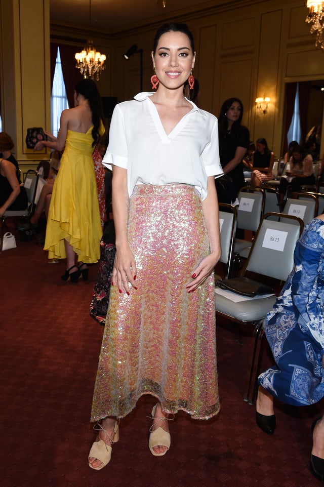 Aubrey Plaza at Rachel Comey show