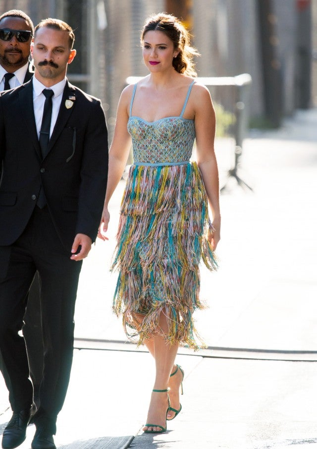 Mandy Moore Missoni fringe dress