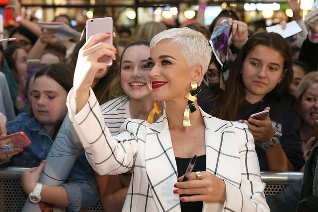 Katy Perry greets fans at the Westfield Carousel mall in Perth, Australia, on July 25.