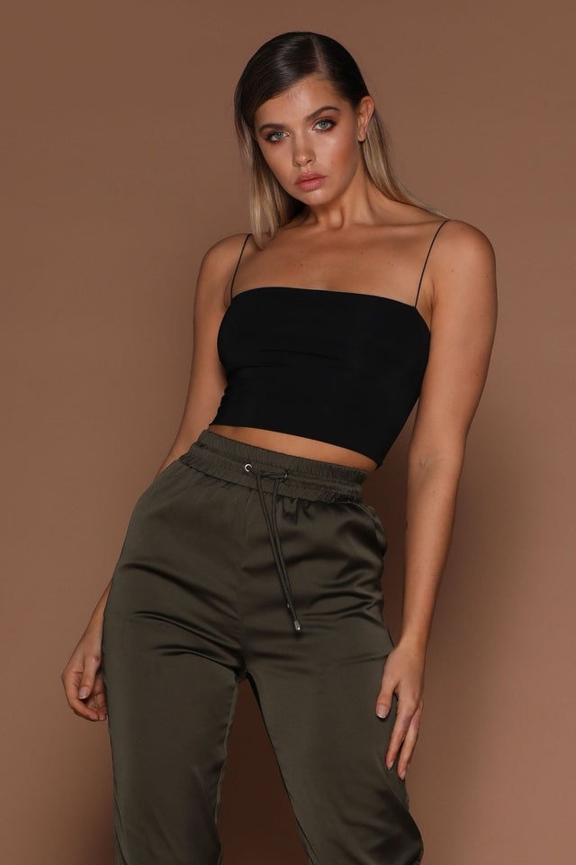 Meshki black crop top