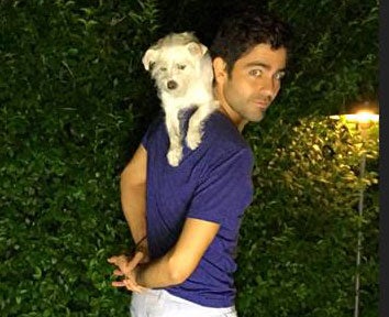 Adrian Grenier and dog