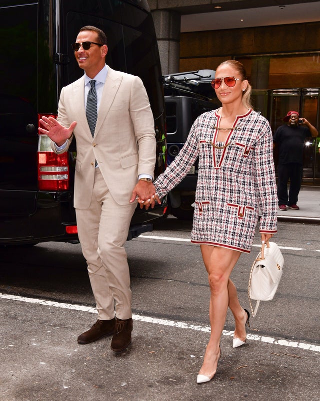 Alex Rodriguez and Jennifer Lopez getting lunch in NYC