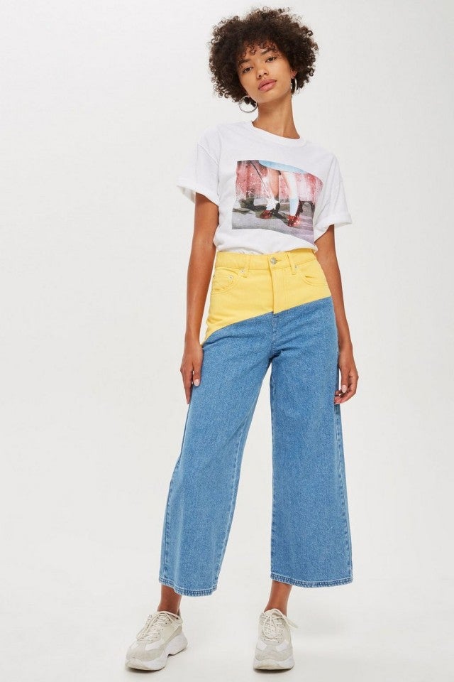 Topshop colorblock jean