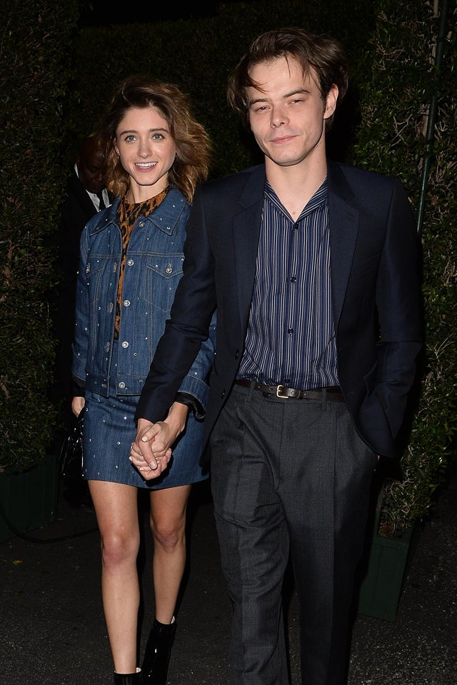 Natalia Dyer and Charlie Heaton at Miu Miu party