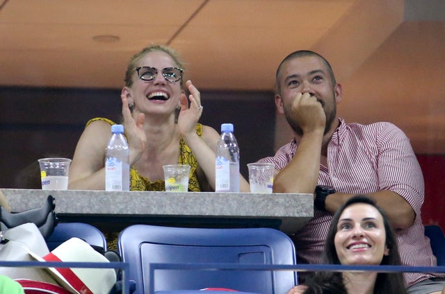 Anna Chlumsky and husband at US Open