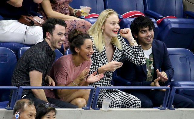 Kevin Jonas, Danielle Jonas, Sophie Turner & Joe Jonas at US Open