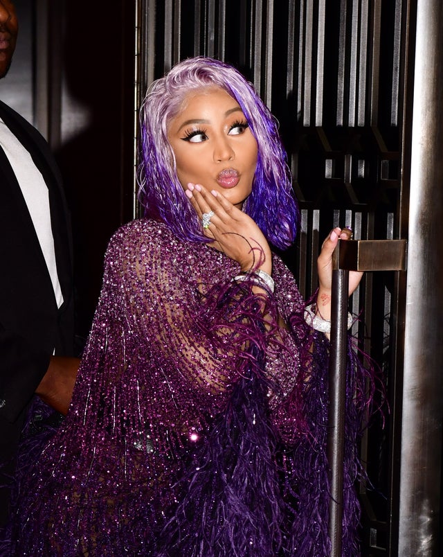 Nicki Minaj leaving fashion awards party