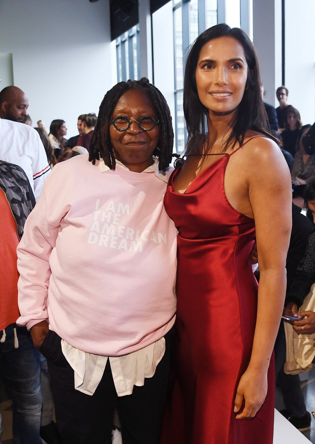 Whoopi Goldberg and Padma Lakshmi at the Cushnie show