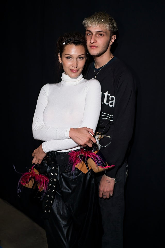 Bella and Anwar Hadid before the Prabal Gurung fashion show