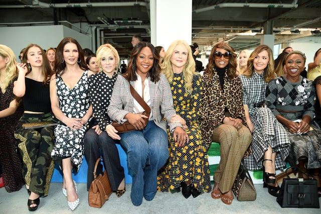 Carys Zeta Douglas, Catherine Zeta-Jones, Judith Light, Tiffany Haddish, Nicole Kidman, Iman, Rose Byrne, and Cynthia Erivo at Michael Kors