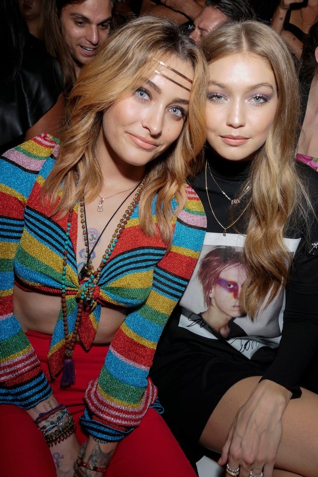 Paris Jackson and Gigi Hadid at jeremy scott show